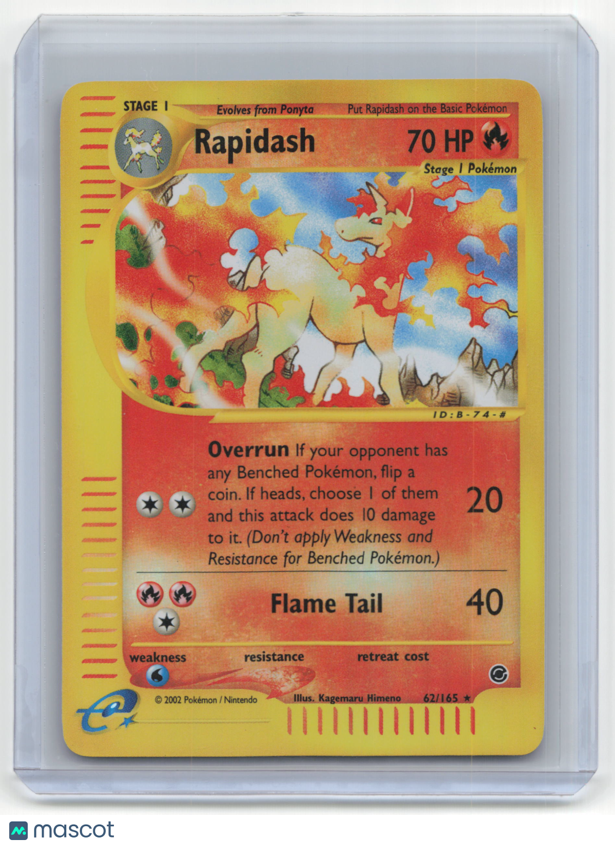 2002 Pokemon Rapidash Expedition Base Set #62/165 Near Mint