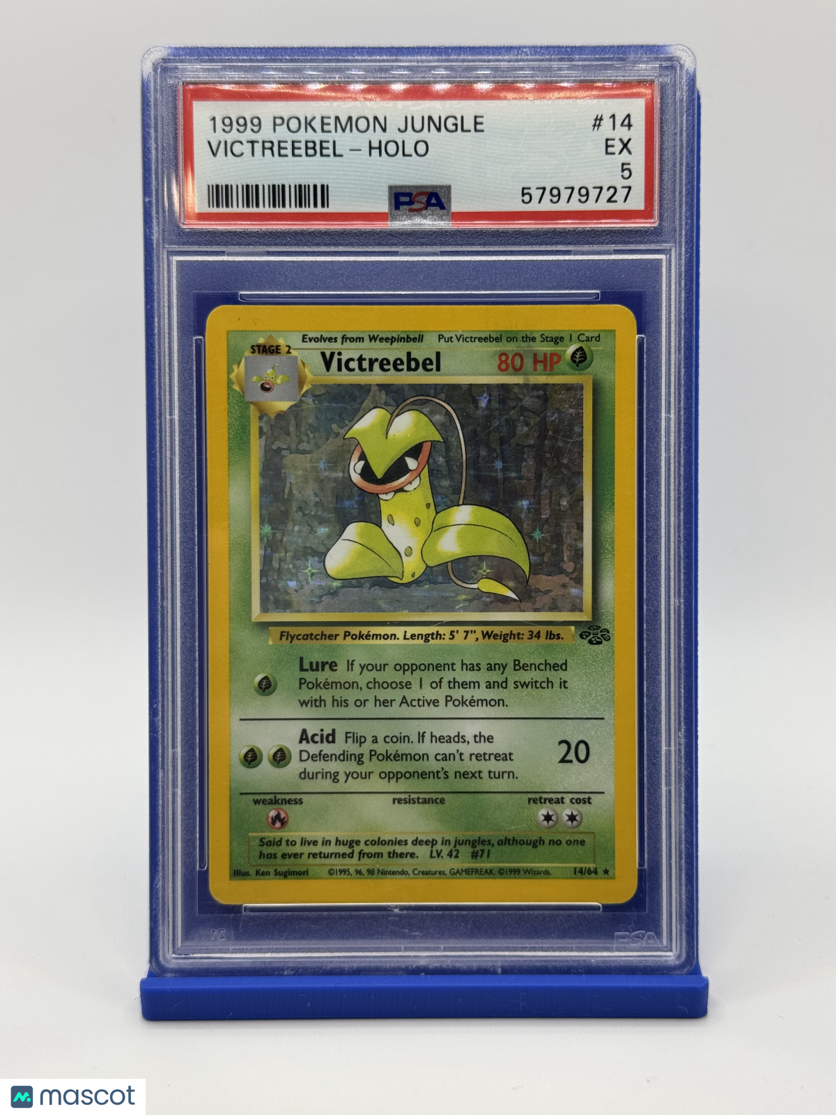 1999 Pokemon Victreebel Jungle Rare Holo #14 PSA 5