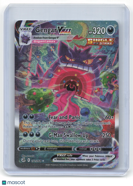 2021 Pokemon Gengar VMAX Fusion Strike Secret Rare Holo #271/264 Near Mint