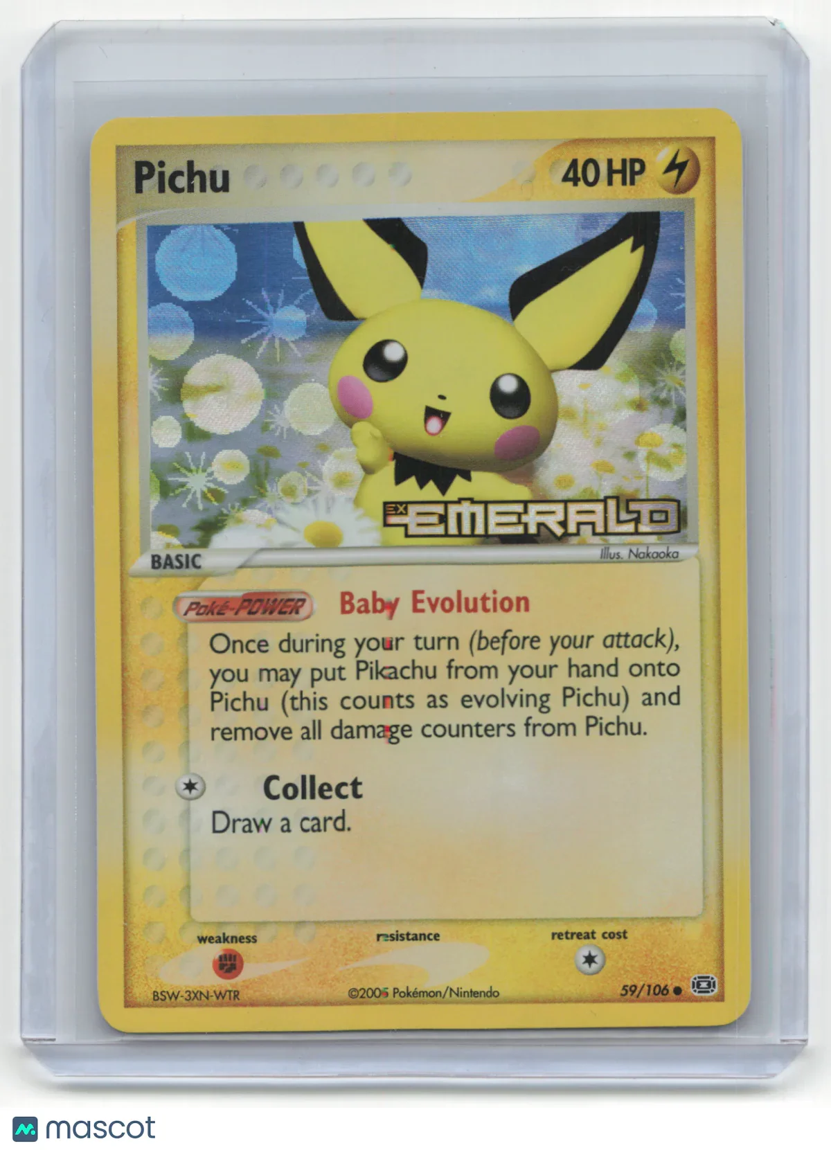 2005 Pokemon Pichu EX Emerald #59/106 Stamped Holo - Papa Joey's Collectibles