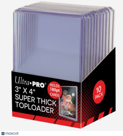 Ultra PRO Standard 180 Pt. Pt. Clear 3" x 4" Super Thick Toploader 10 ct.