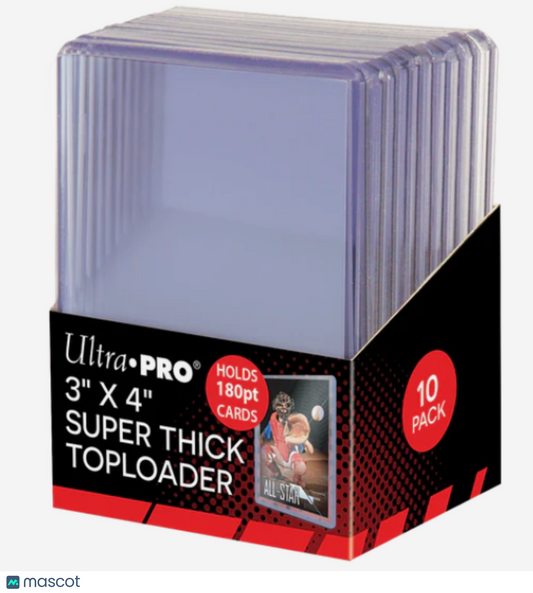 Ultra PRO Standard 180 Pt. Pt. Clear 3" x 4" Super Thick Toploader 10 ct.