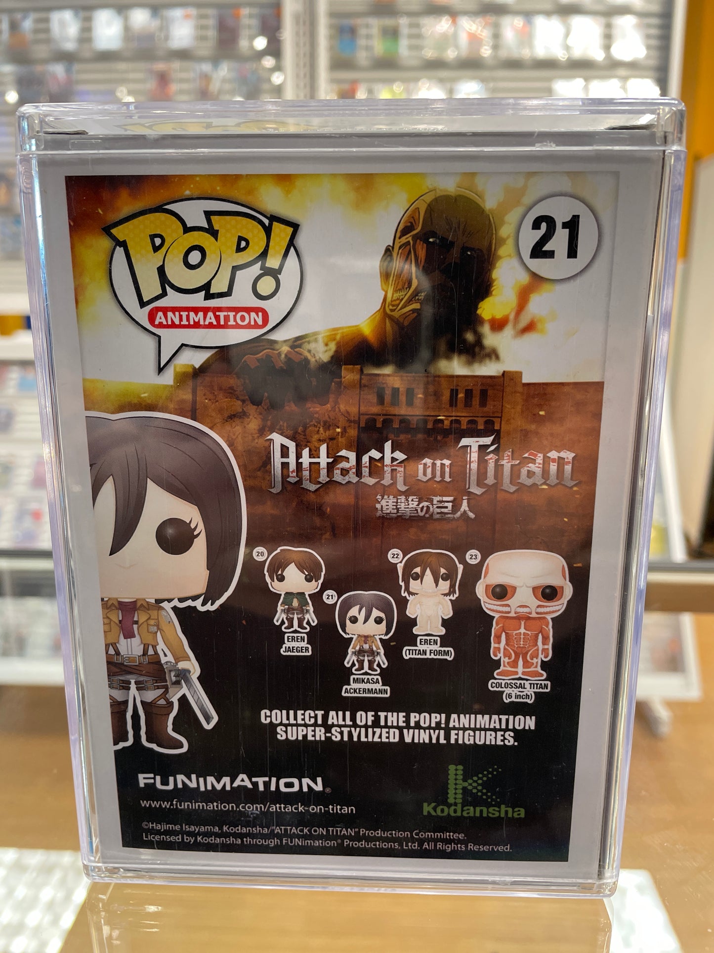 Funko Attack on Titan Mikasa Ackerman #21 (Very Good) (Trina Nishimura Auto JSA)