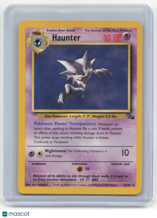 1999 Pokemon TCG Haunter Fossil #21/62 Light Played Unlimited