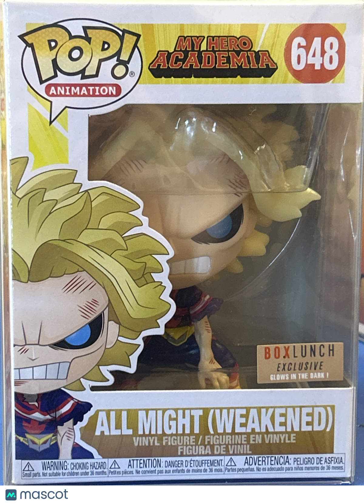 Funko My Hero Academia All Might (Weakened) #648 (Very Good) Box Lunch GITD
