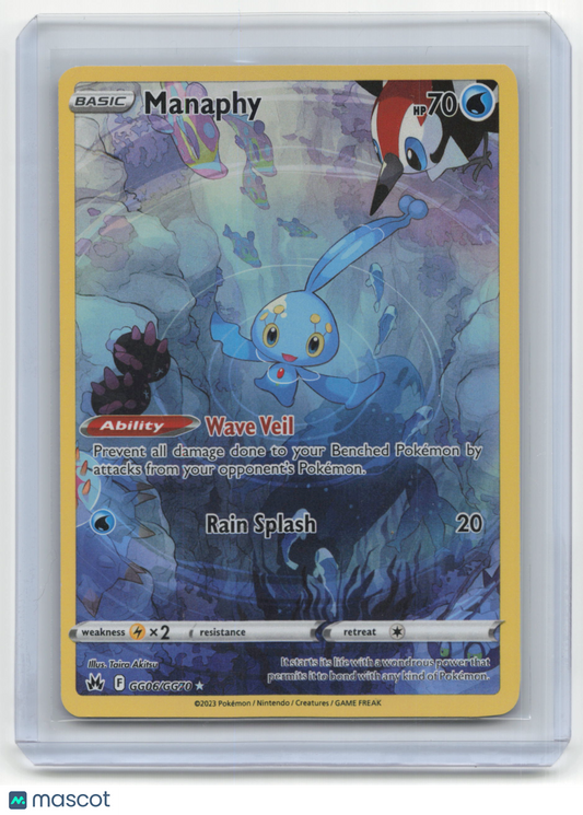 2023 Pokemon Manaphy Crown Zenith: Galarian Gallery #GG06/GG70 Near Mint