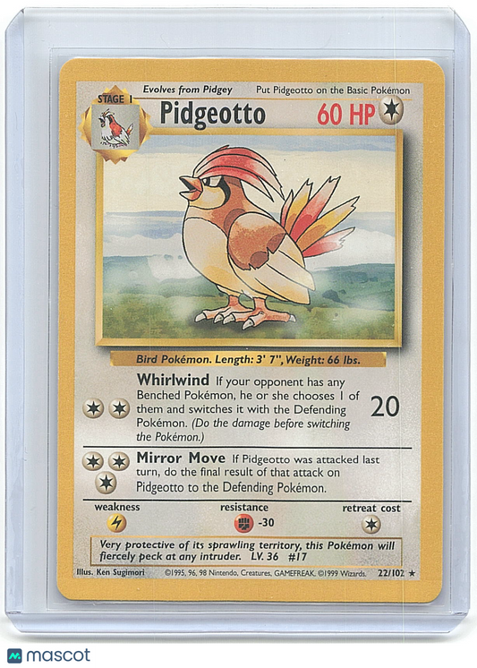 1999 Pokemon Pidgeotto #22/102