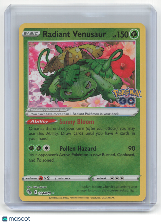 2022 Pokemon TCG Radiant Venusaur Pokemon GO #004/078 English