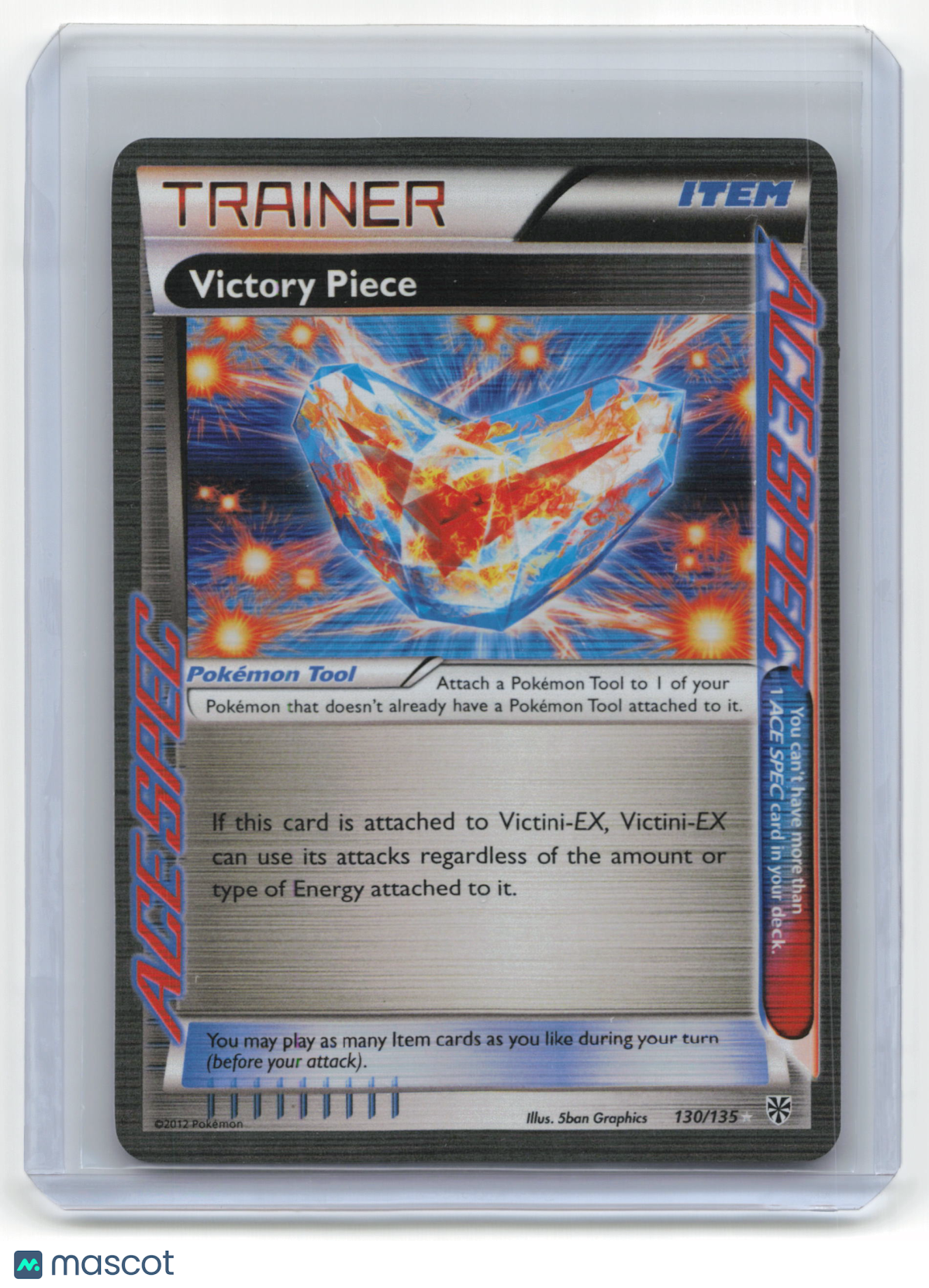 victory piece 2013 Pokemon Black & White Plasma Blast #130/135 ACE SPEC