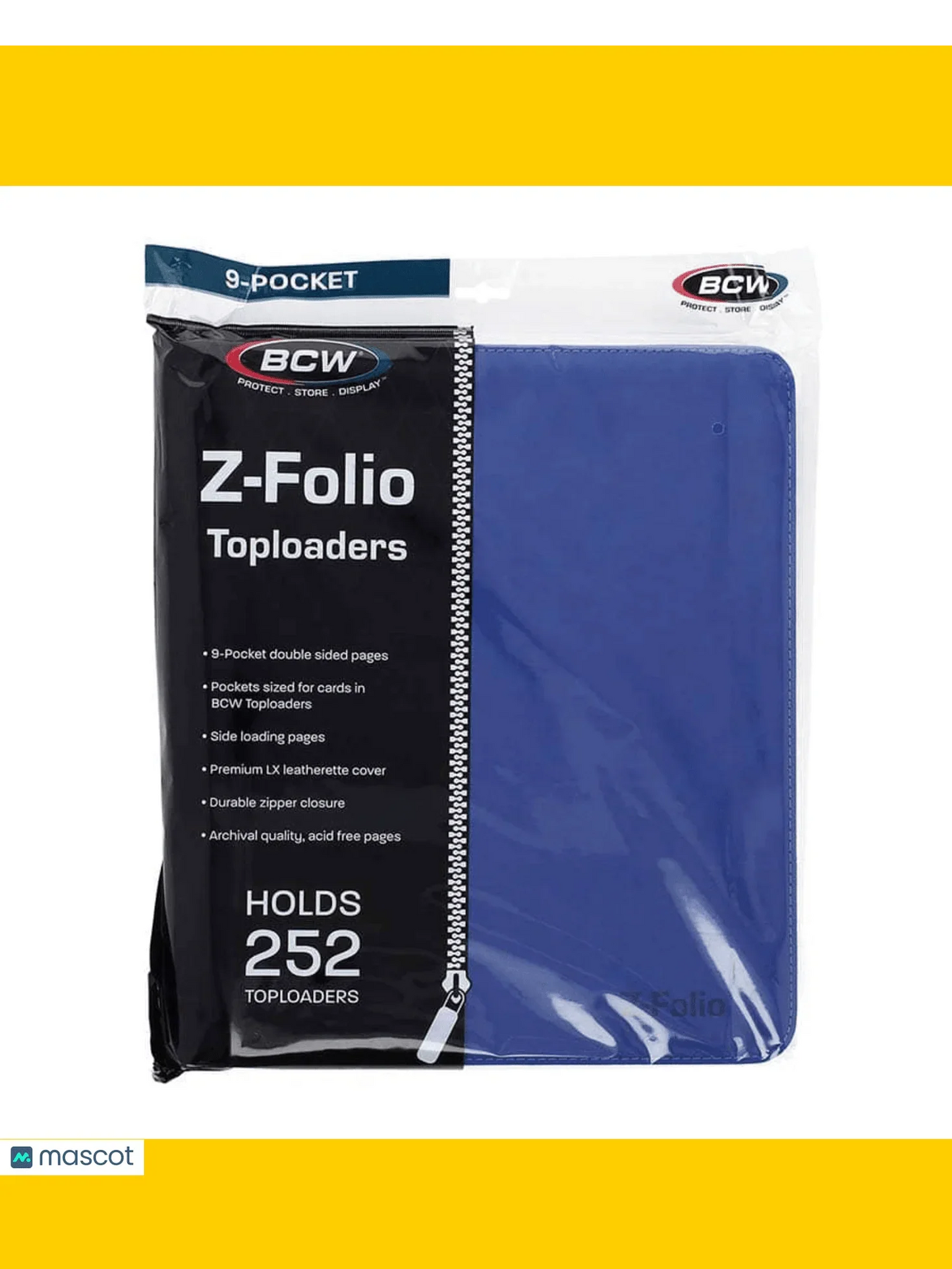 BCW Z-Folio Topload size Blue 9-Pocket 252 ct Binder - Papa Joey's Collectibles