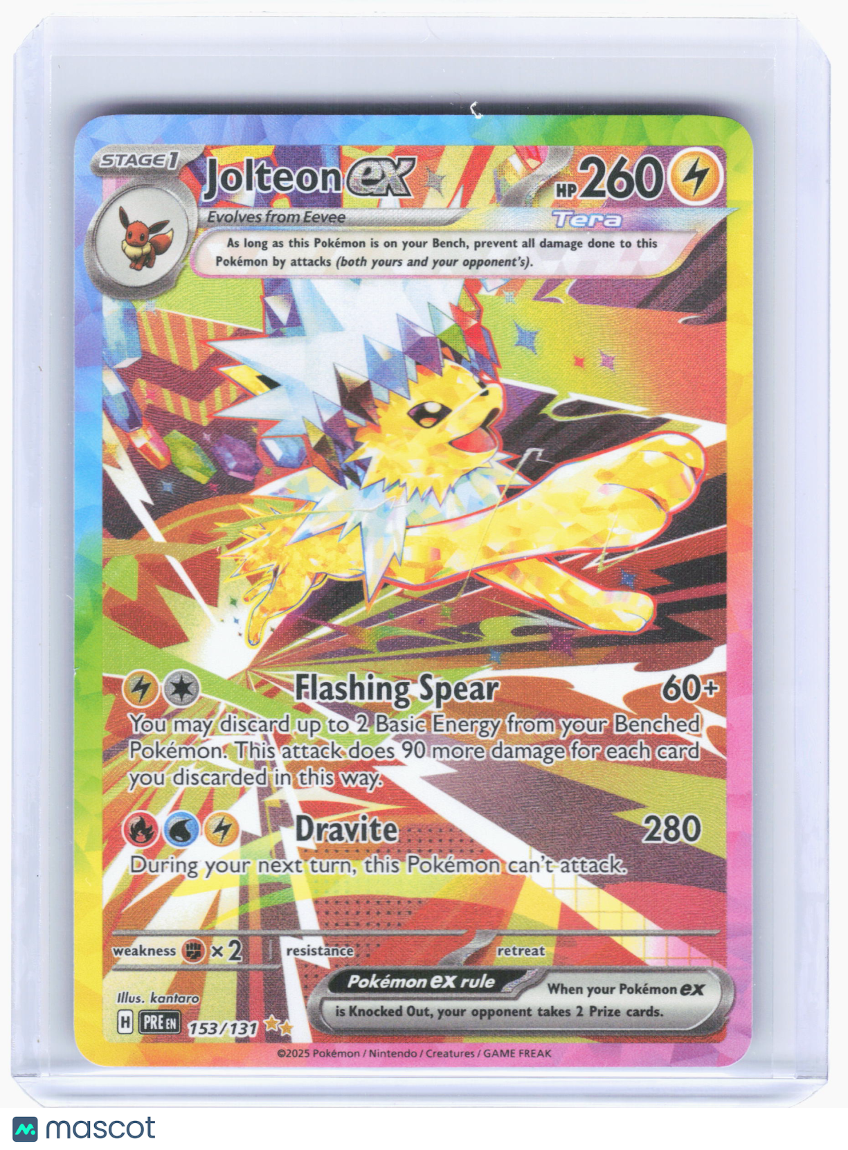 2025 Pokemon—Jolteon ex #153/131 Prismatic Evolutions—SIR Holo