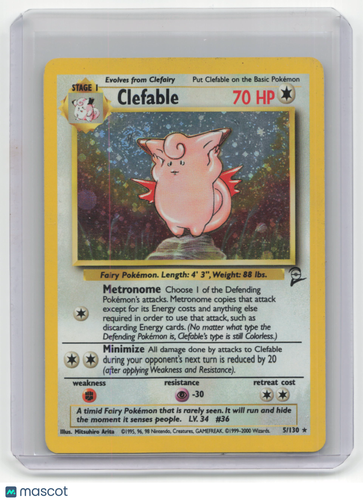 1999 Pokemon TCG Clefable Base Set 2 #5/134 - Papa Joey's Collectibles