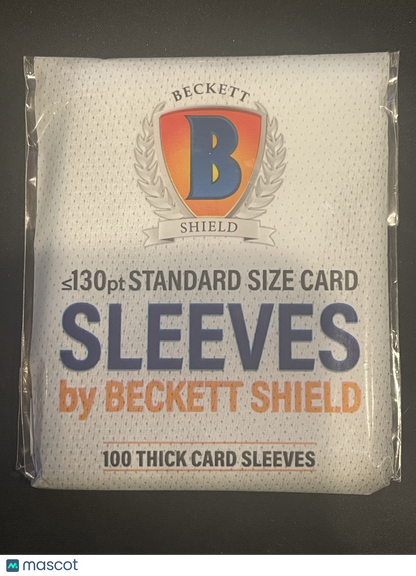Beckett Shield Standard 130 Pt. Clear Glossy Card Sleeves 100 Ct