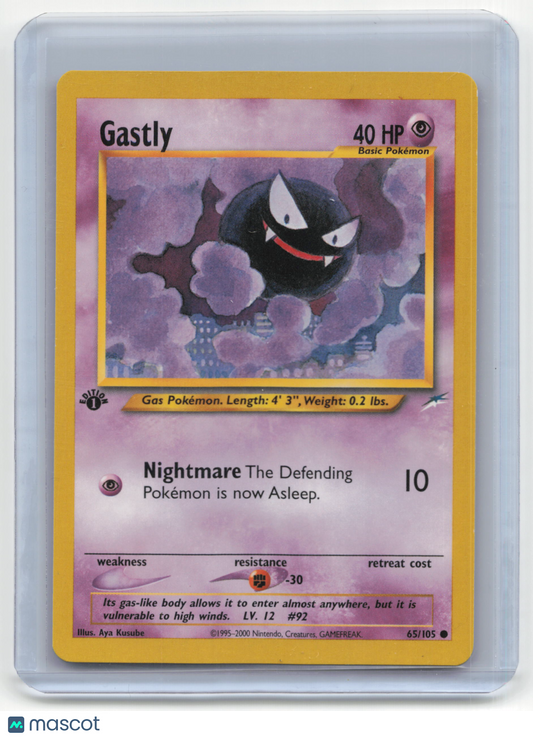 2002 Pokemon TCG Gastly Neo Destiny #65/105 1st Edition