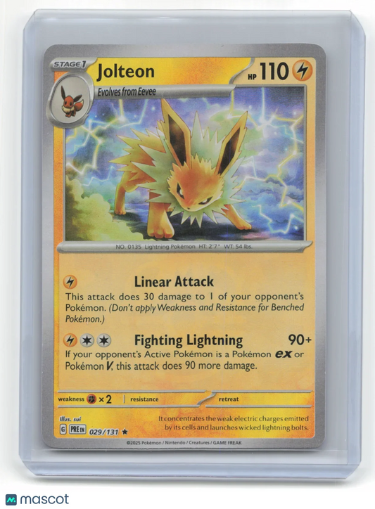 2025 Pokemon TCG Jolteon Prismatic Evolutions #029/131 MasterBall Holo - Papa Joey's Collectibles