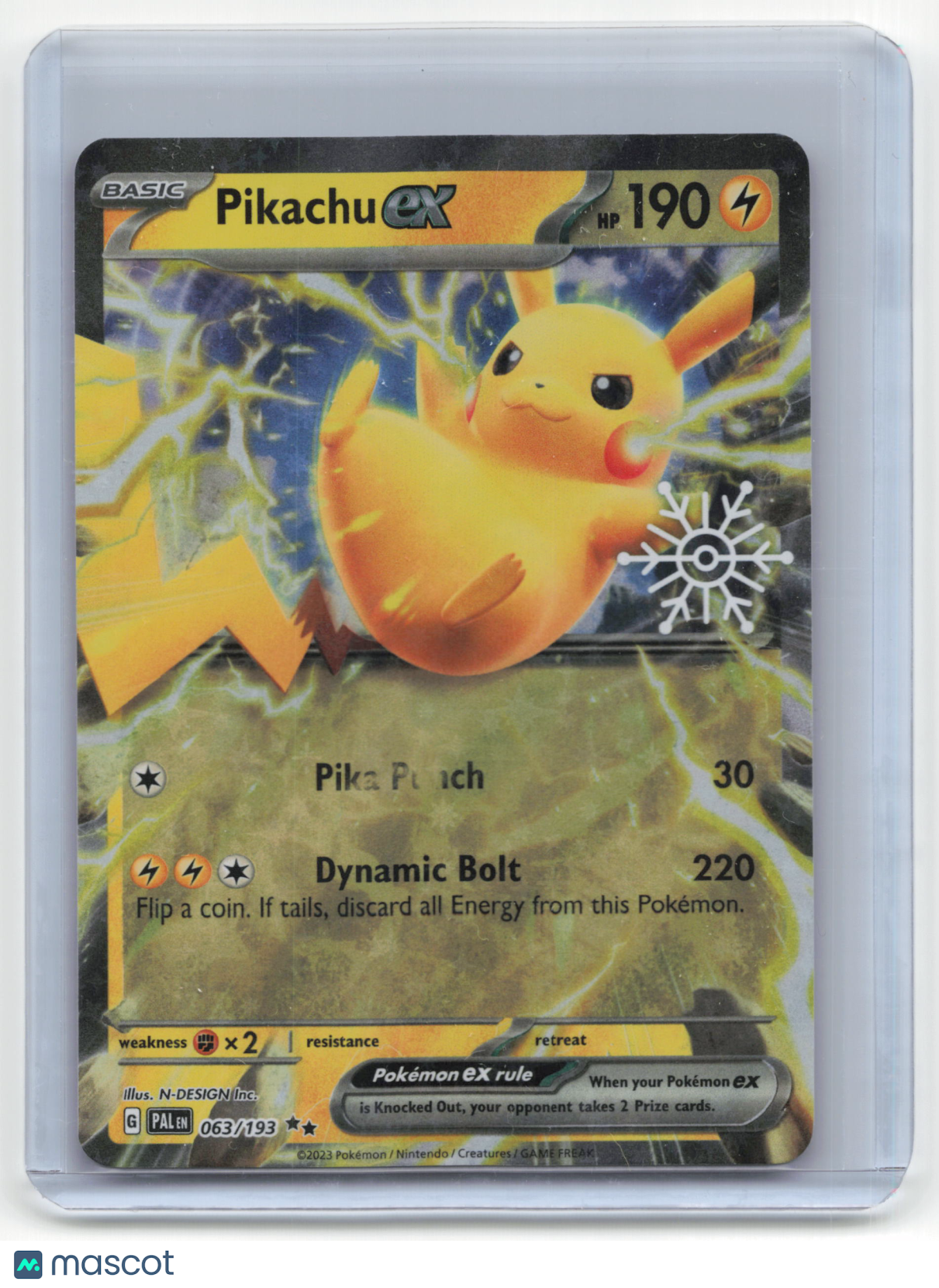 2023 Pokemon Pikachu EX Paldea Evolved #63/193 Near Mint (Snowflake Stamped)
