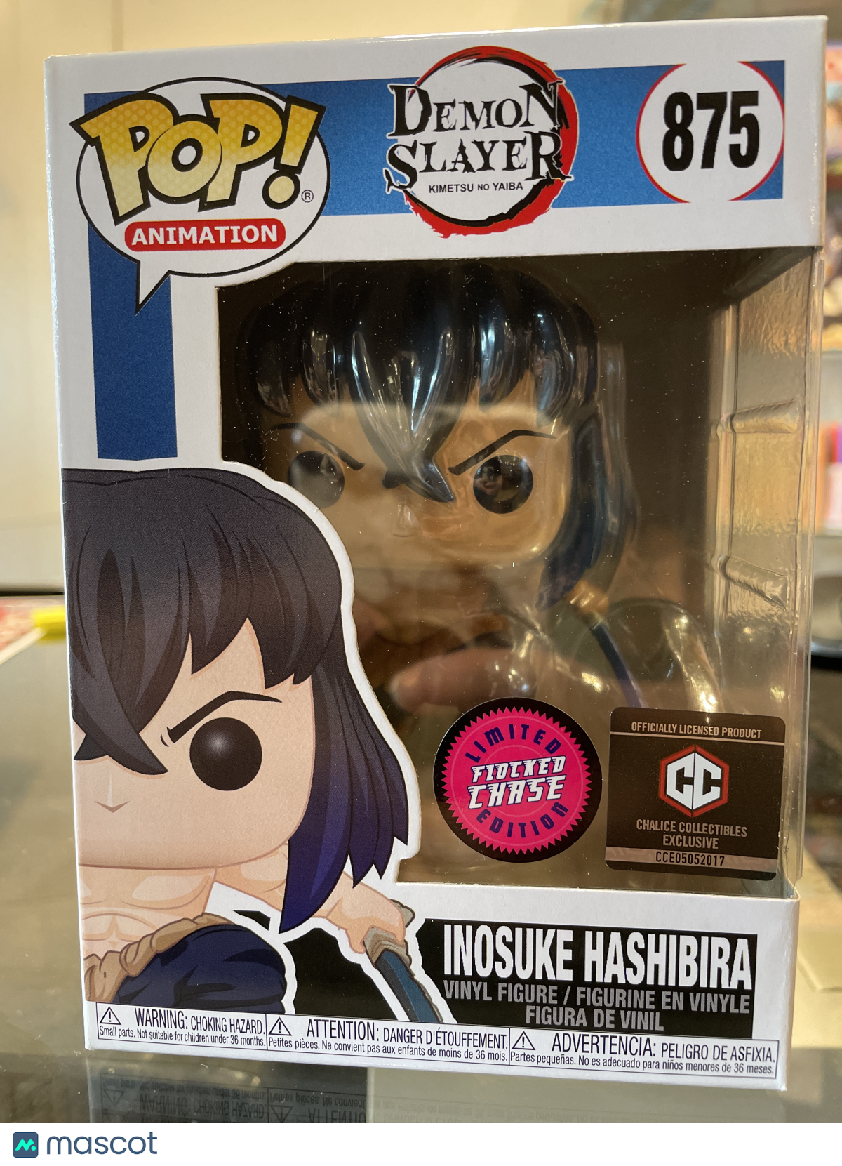 Funko Demon Slayer: Inosuke Hashibira #875 (VG) CC Exclusive, Flocked Chase - Papa Joey's Collectibles