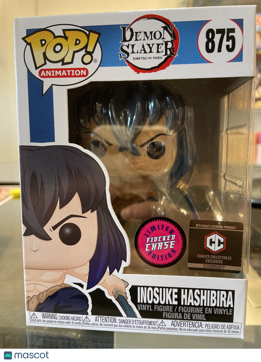 Funko Demon Slayer: Inosuke Hashibira #875 (VG) CC Exclusive, Flocked Chase - Papa Joey's Collectibles