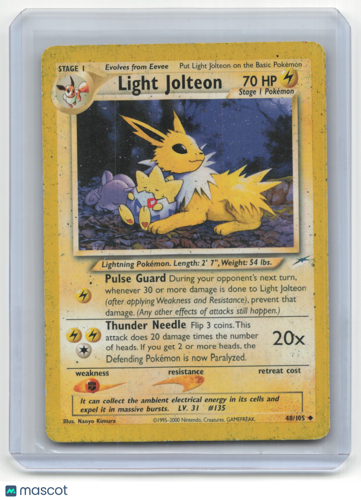 2000 Pokemon TCG Light Jolteon Neo Destiny #48/105 English Damaged