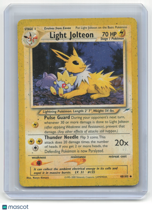 2000 Pokemon TCG Light Jolteon Neo Destiny #48/105 English Damaged
