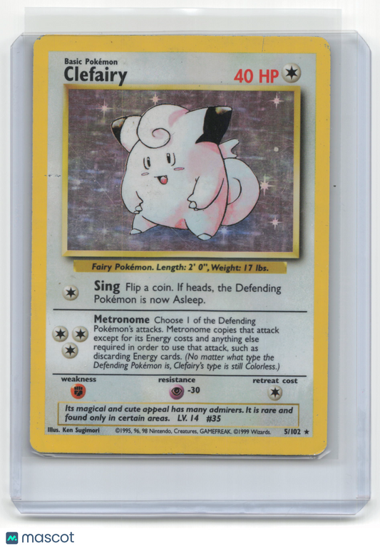 1999 Pokemon TCG Clefairy Base Set #5/102 Damaged Holo