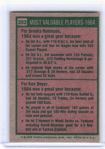 1975 Topps Baseball—1964 Most Valuable Players #202 —Very Good