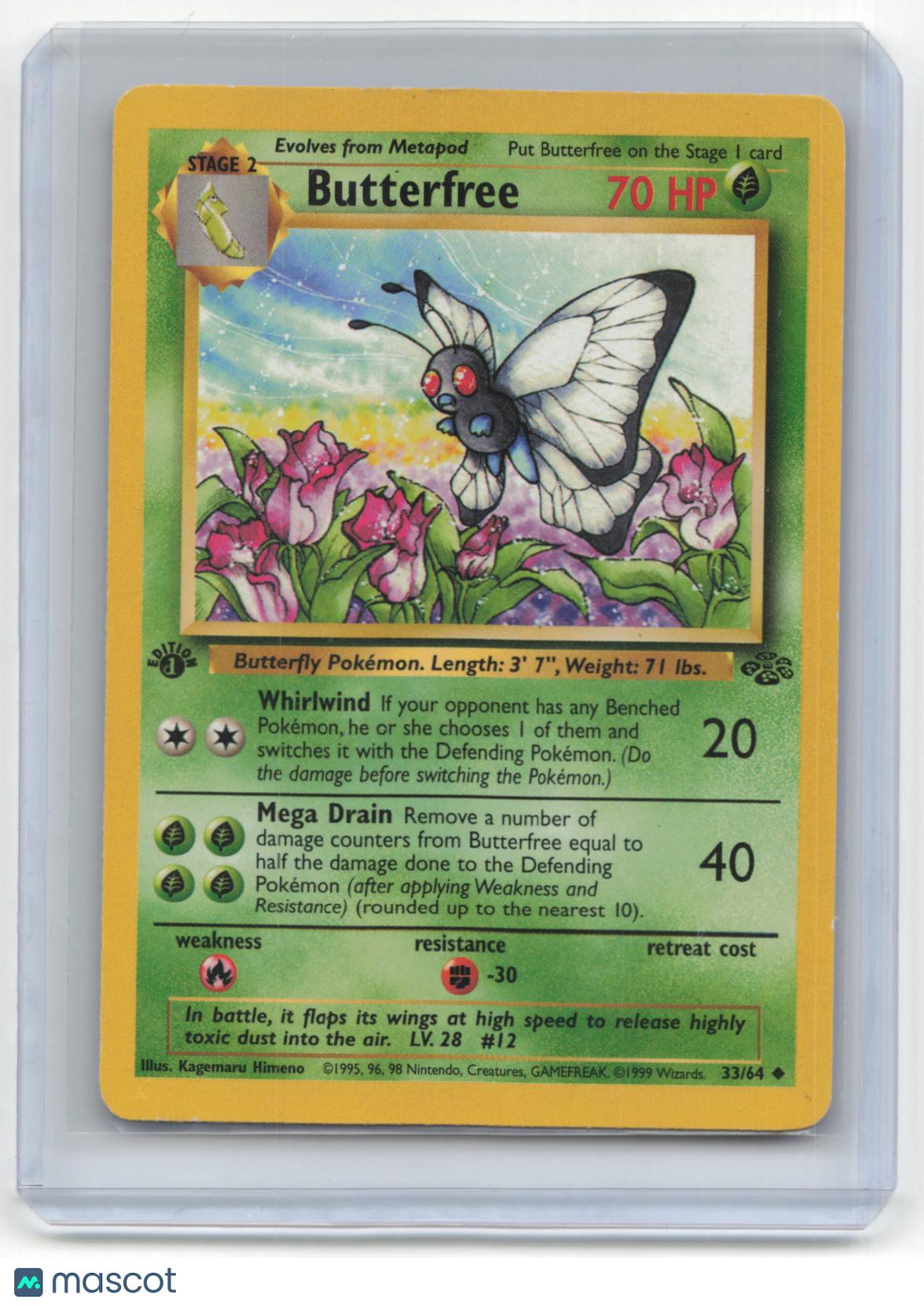 1999 Pokemon TCG Butterfree Jungle #33/64