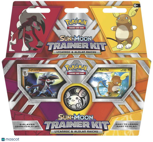 2017 Pokemon Sun & Moon Trainer Kit Lycanroc & Alolan Raichu