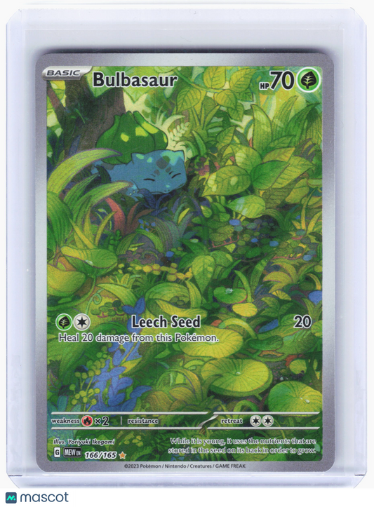 2023 Pokemon—Bulbasaur #166/165 Scarlet & Violet 151—Illustration Rare Foil