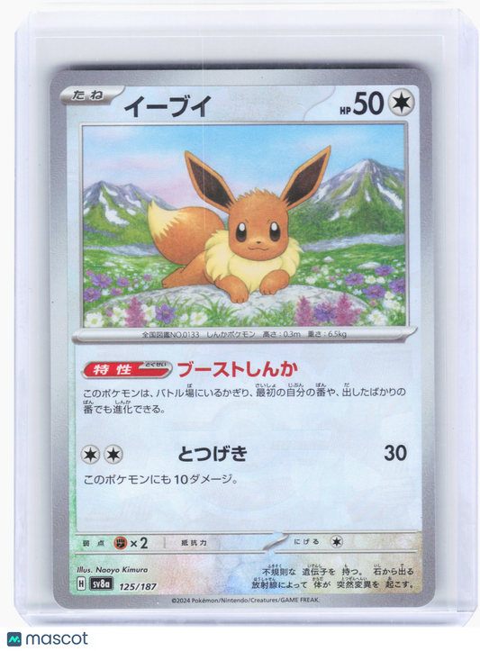 2024 Pokemon—Eevee (Master Ball) #125/187 Sv8a: Terastal Fest Ex—Holo Japanese