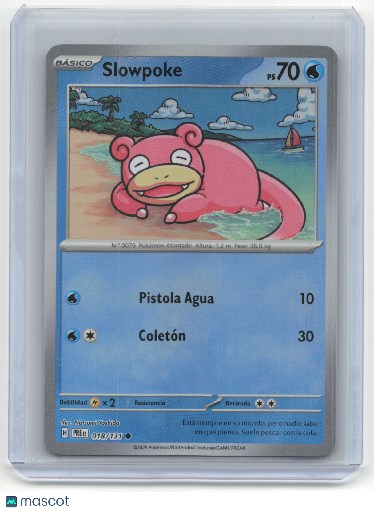 2025 Pokemon Slowpoke Prismatic Evolutions #18/131 Spanish Master Ball Near Mint