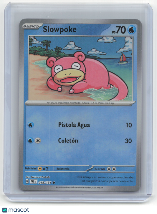 2025 Pokemon Slowpoke Prismatic Evolutions #18/131 Spanish Master Ball Near Mint