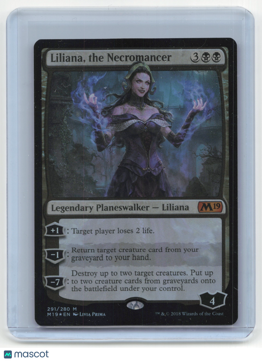 2018 Magic: The Gathering Liliana, the Necromancer Core Set 2019 #291/280 Foil
