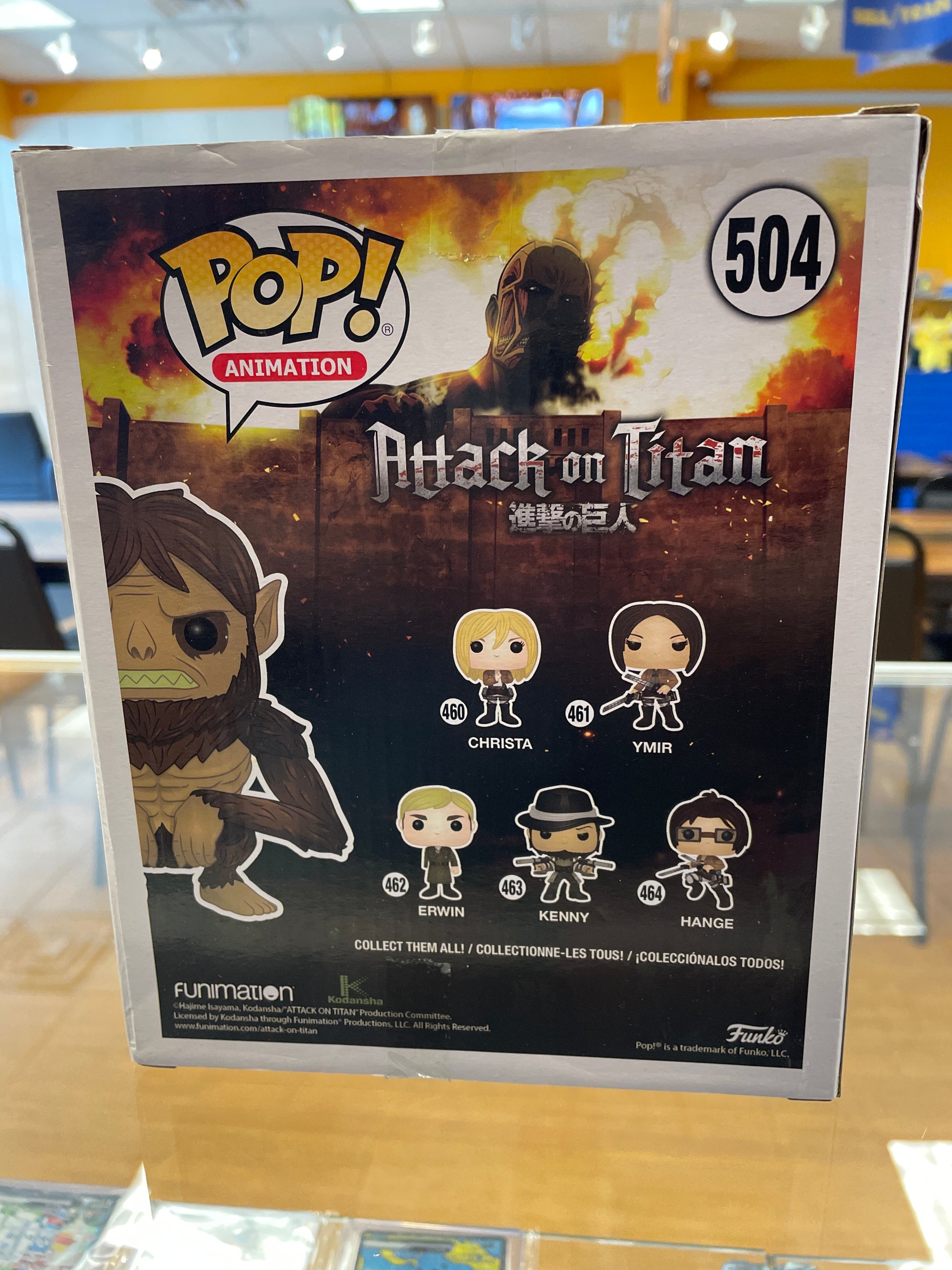 Funko AOT Beast Titan #504 (VG) Hot Topic Exclusive Jason Liebrecht Auto JSA - Papa Joey's Collectibles