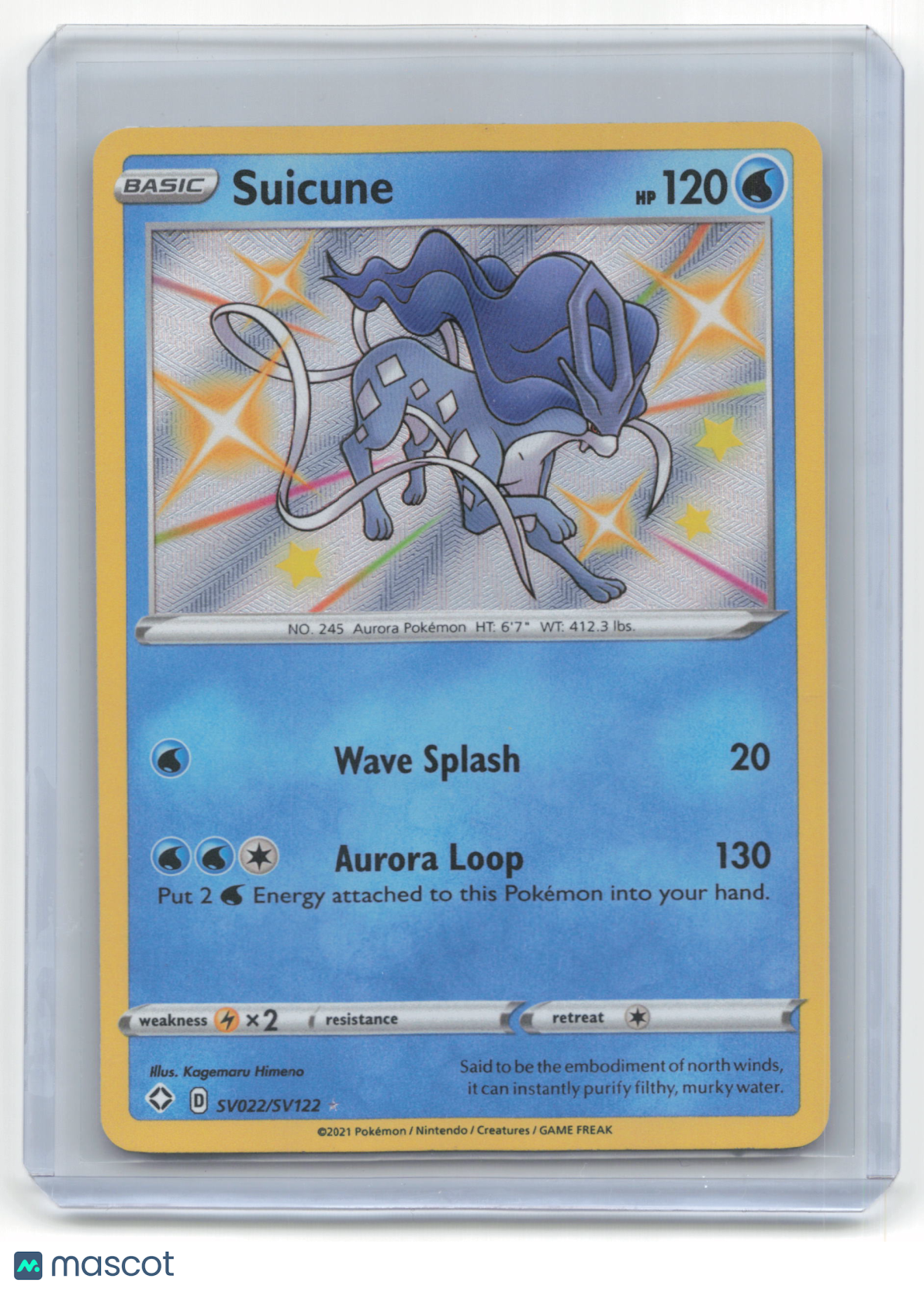 2021 Pokemon Suicune Shining Fates #SV022/SV122 Near Mint