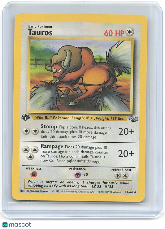 1999 Pokemon Tauros #47/64
