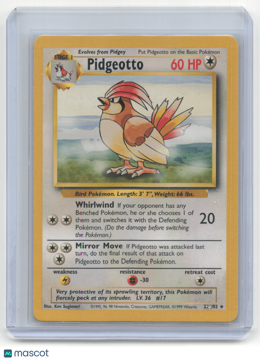 1999 Pokemon TCG Pidgeotto Base Set #22/102 Unlimited