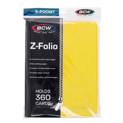BCW Yellow 9-Pocket 360-ct. Standard size Z-Folio Binder