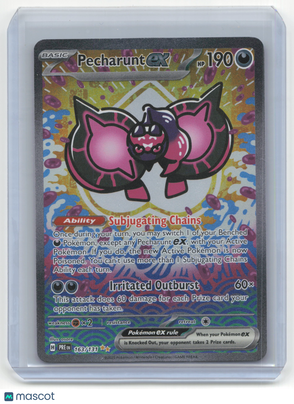 2025 Pokemon Pecharunt EX Prismatic Evolutions #163/131 Near Mint