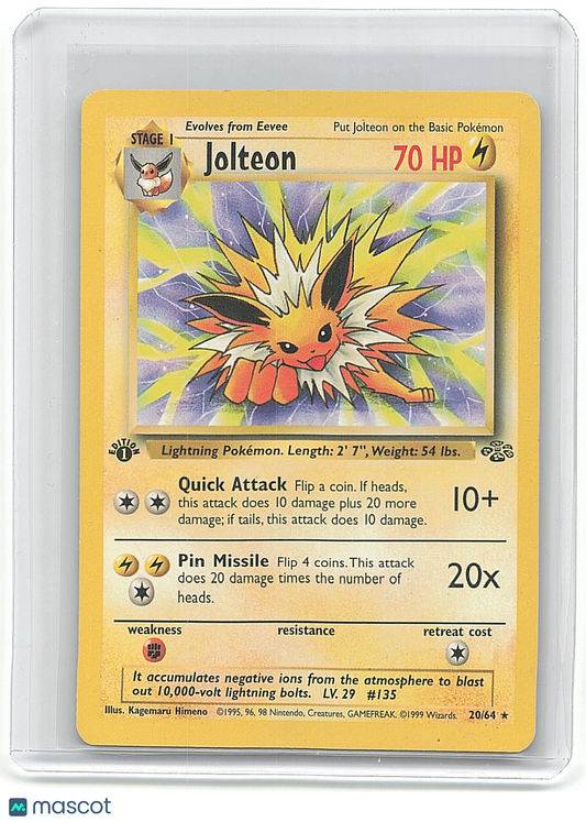 1995 Pokemon Jolteon #29/64 1st Edition