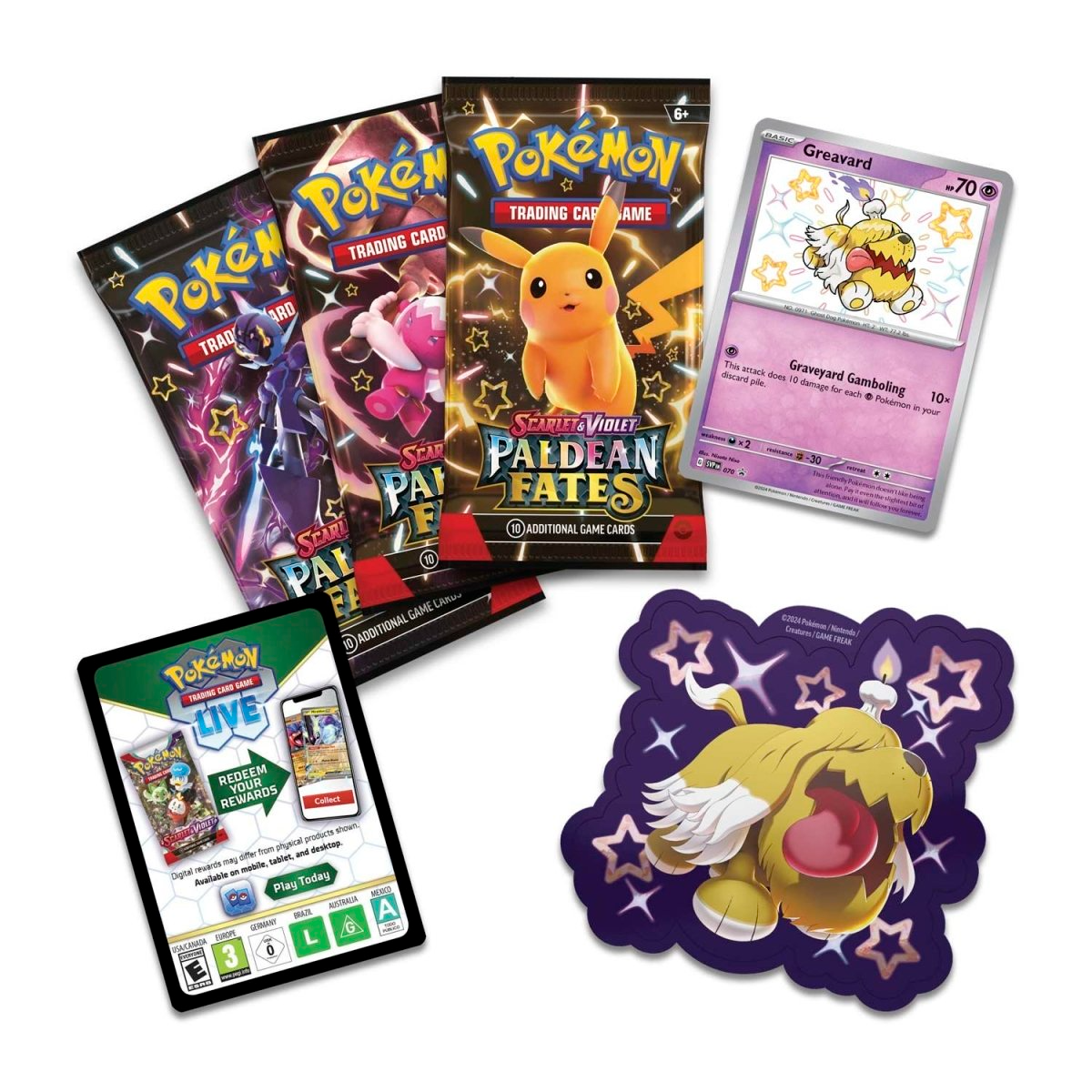2024 Pokemon Scarlet & Violet Paldean Fates Tech Sticker Collection