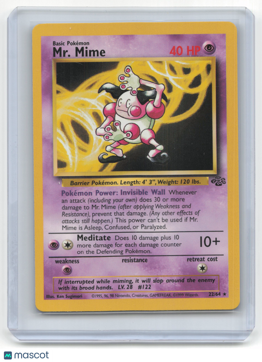 1999 Pokémon Mr. Mime Jungle #22/64 Lightly Played Basic