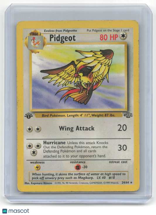 1999 Pokemon Pidgeot Jungle #24/64 Heavily Played 1st Edition