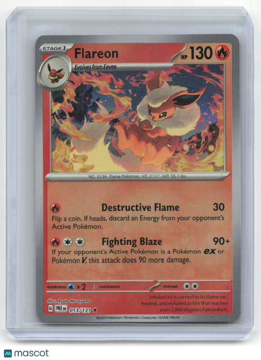 2025 Pokemon TCG Flareon Prismatic Evolutions #4/113 Masterball