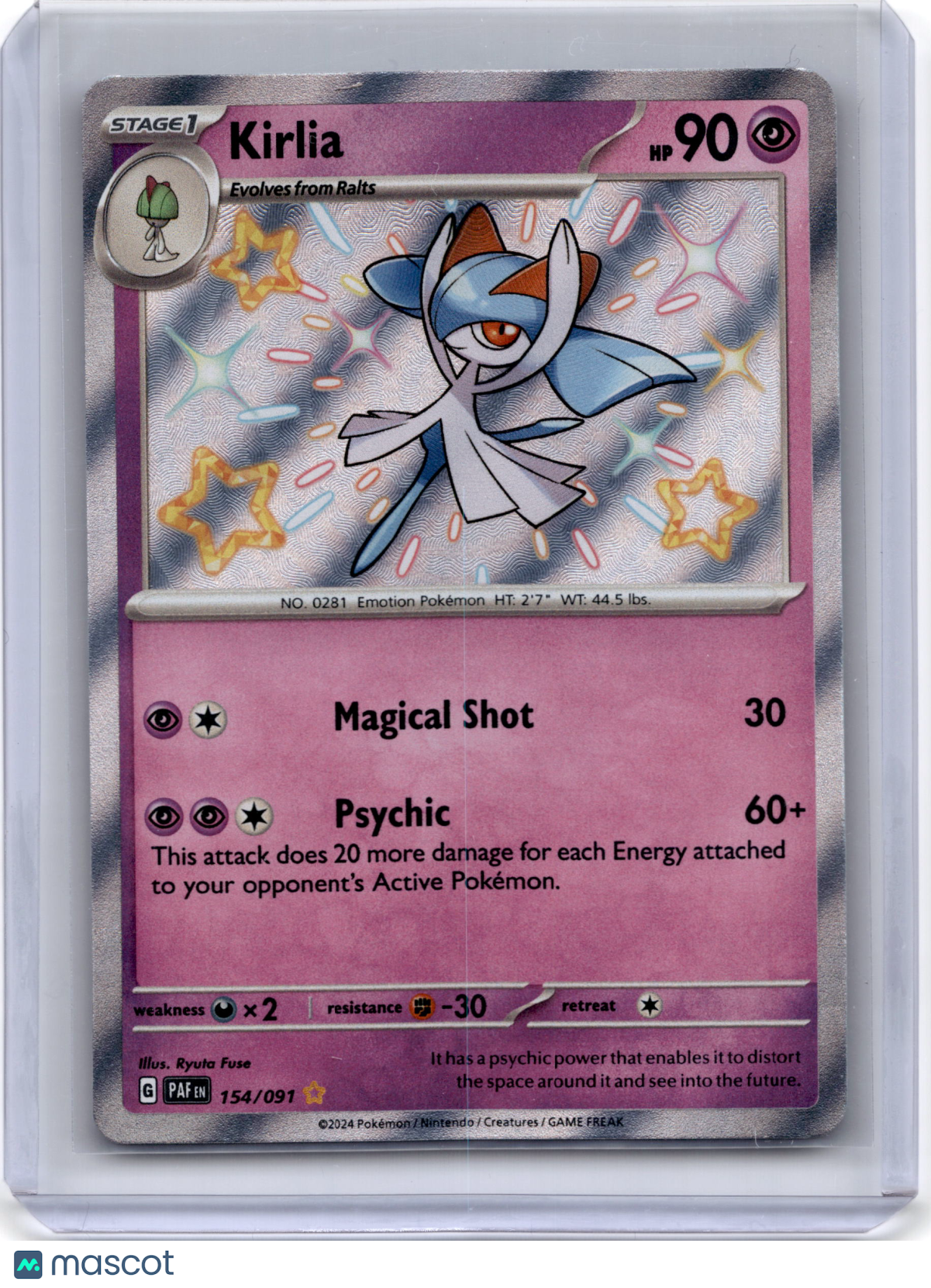 2024 Pokemon Kirlia Scarlet & Violet Paldean Fates #154/091