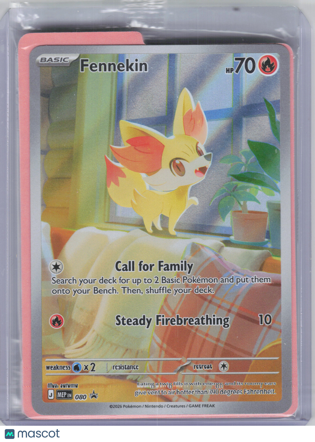 2026 Pokemon—Fennekin #080 Mega Evolution Promo—Black Star Promo Holo [Sealed]