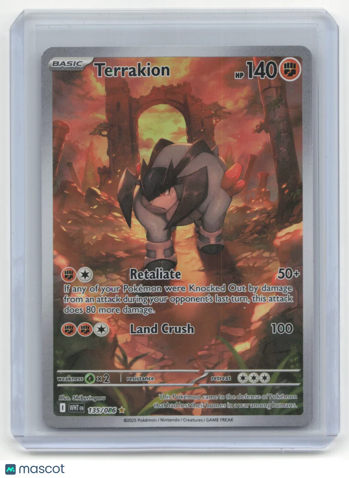 2025 Pokemon TCG Terrakion White Flare #135/086 - Papa Joey's Collectibles