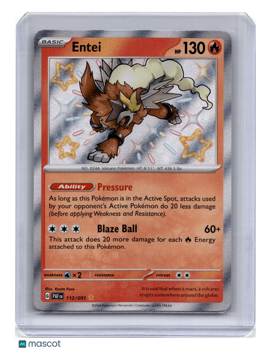 2024 Pokemon TCG Entei Scarlet & Violet Paldean Fates #112/091 - Papa Joey's Collectibles