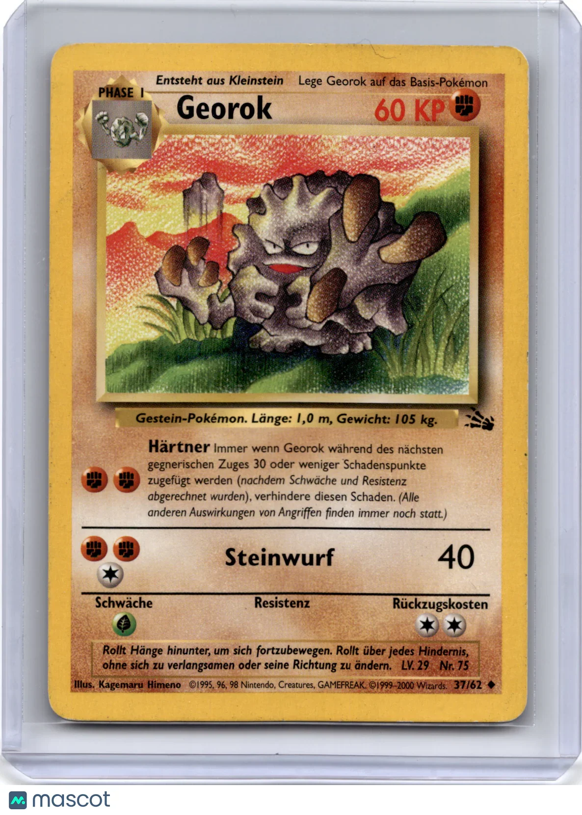 1999 Pokemon TCG Graveler Fossil #37/62 German Light Played - Papa Joey's Collectibles