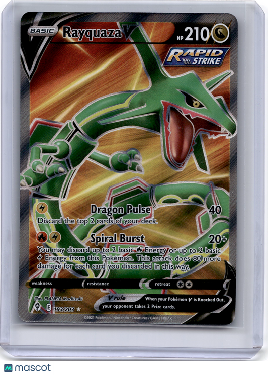 2021 Pokemon TCG Rayquaza V Sword & Shield Evolving Skies #193/203